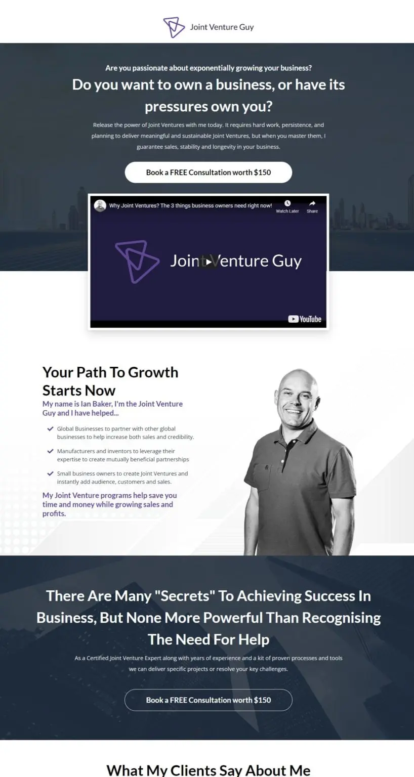 Joint Venture Guy funnel sample