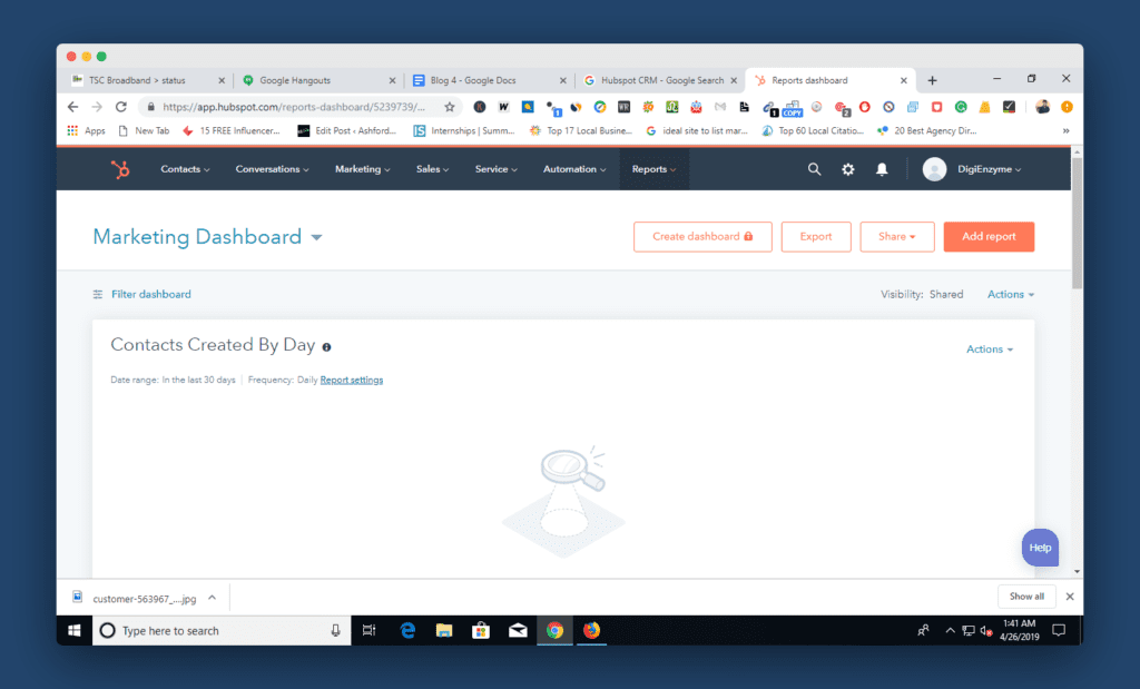 Features of CRM - Marketing Dashboard